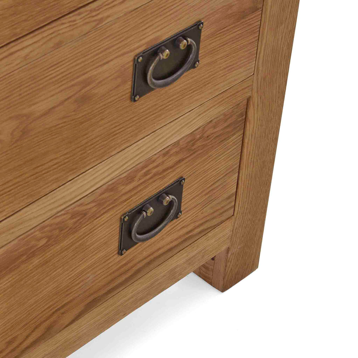 Zelah Oak 5 Drawer Chest of Drawers - Base of drawers