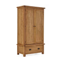 Zelah Oak Double Wardrobe with Drawer by Roseland Furniture