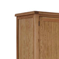 Zelah Oak Triple Wardrobe with Drawers - Close up of top of wardrobe