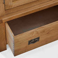 Zelah Oak Triple Wardrobe with Drawers - Close up of drawer front