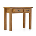 Zelah Oak Dressing Table - Side view with drawers open