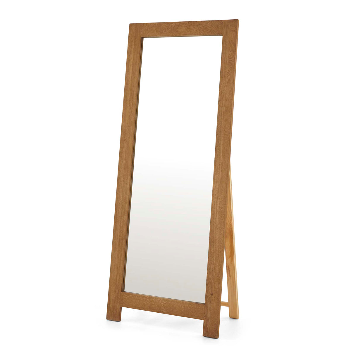 Zelah Oak Cheval Mirror - Side view