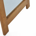 Zelah Oak Cheval Mirror - Close up of base of mirror