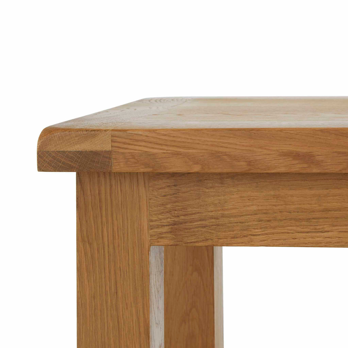 Zelah Oak Lamp Table - Close up of top of table