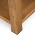Zelah Oak Lamp Table - Close up of leg and lower shelf