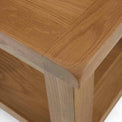 Zelah Oak Lamp Table - Close up of  corner of top of table