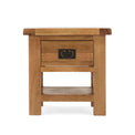 Zelah Oak Lamp Table with Drawer - Front view