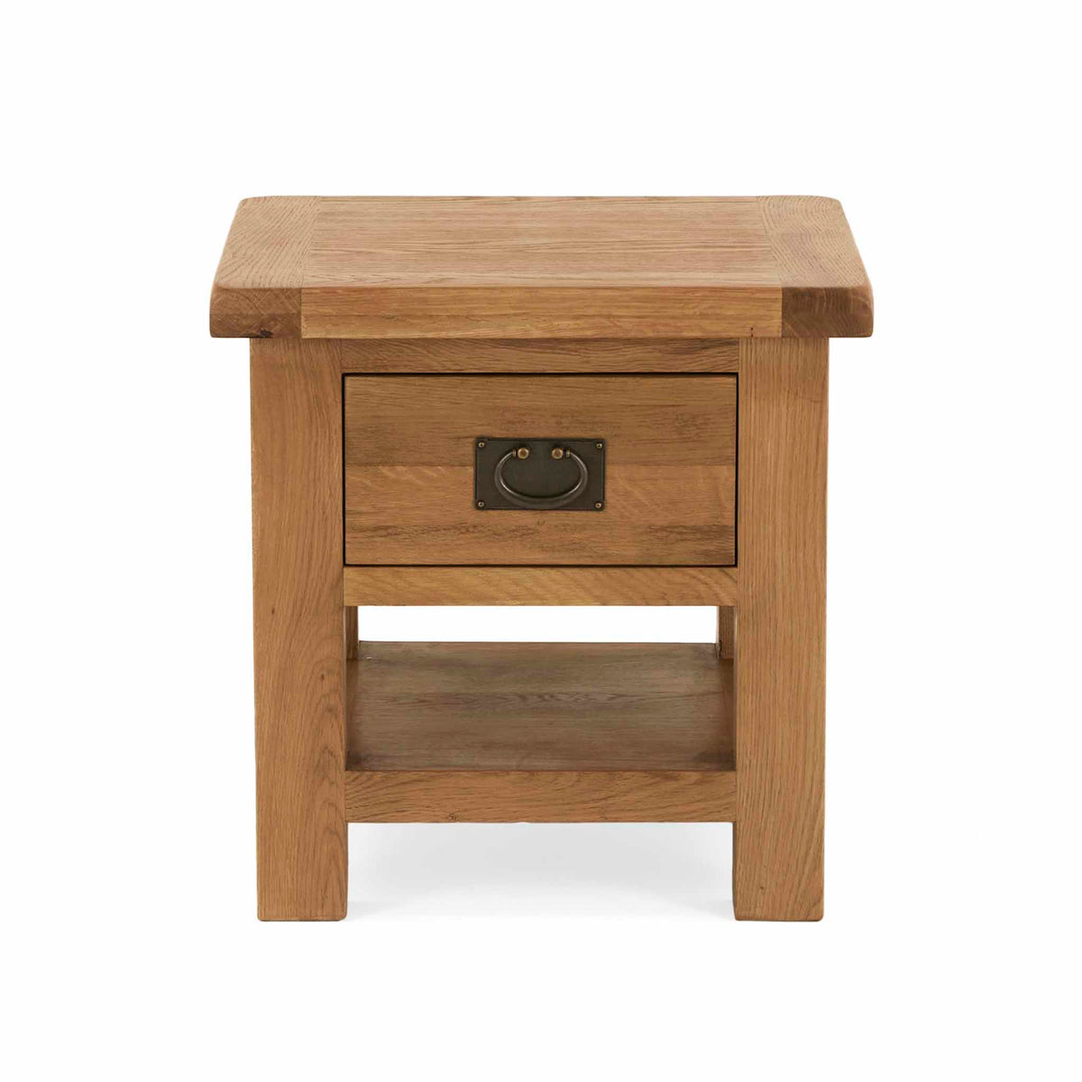 Zelah Oak Lamp Table with Drawer -  Showing top of table