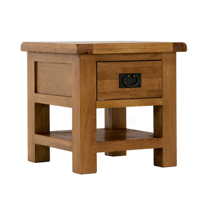 Zelah Oak Lamp Table with Drawer