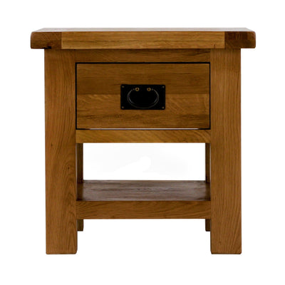 Zelah Oak Lamp Table with Drawer