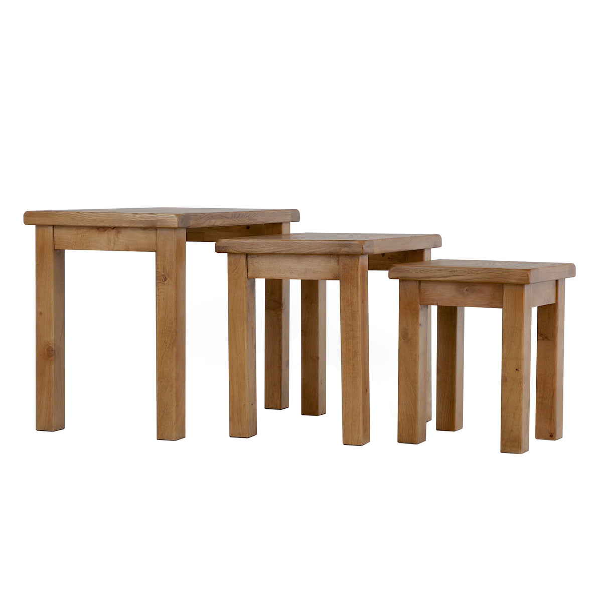 Zelah Oak Nest of Tables - Separated tables