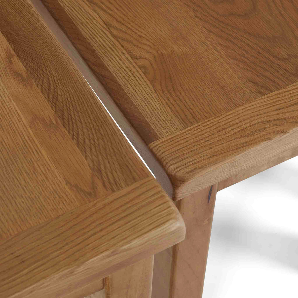 Zelah Oak Nest of Tables - Close up of table tops