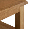 Zelah Oak Large Coffee Table - Close up of corner of table