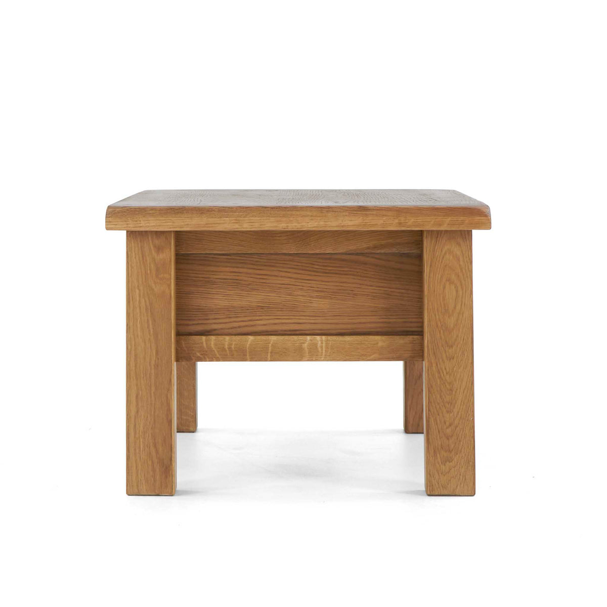 Zelah Oak Coffee Table with Drawer - End view