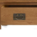 Zelah Oak Coffee Table with Drawer - Close up of drawer front
