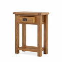 Zelah Oak Telephone Table - Side view with drawer open