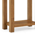 Zelah Oak Telephone Table - Close up of lower shelf and legs