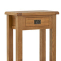 Zelah Oak Telephone Table - Close up of top of table