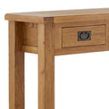 Zelah Oak Console Table - Close up of top