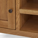 Zelah Oak 90cm TV Stand - Close up of cupboard door handle 