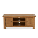 Zelah Oak 120cm TV Stand - Front view showing to of TV stand