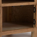 Zelah Oak Corner TV Stand - Inside cupboard