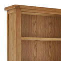 Zelah Oak Large Bookcase - Close up of top