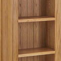 Zelah Oak Narrow Bookcase - Close up of shelves on bookcase