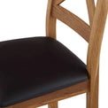 Zelah Oak Cross-Back Dining Chair - Close up od padded seat
