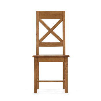 Zelah Oak Cross-Back Wood Seat Chair