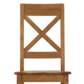 Zelah Oak Crossed-Back Dining Chair - Close up of crossed back and seat on chair