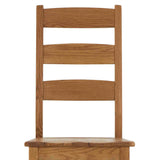 Zelah Oak Slatted Wood Chair - Close up of seat and back of chair