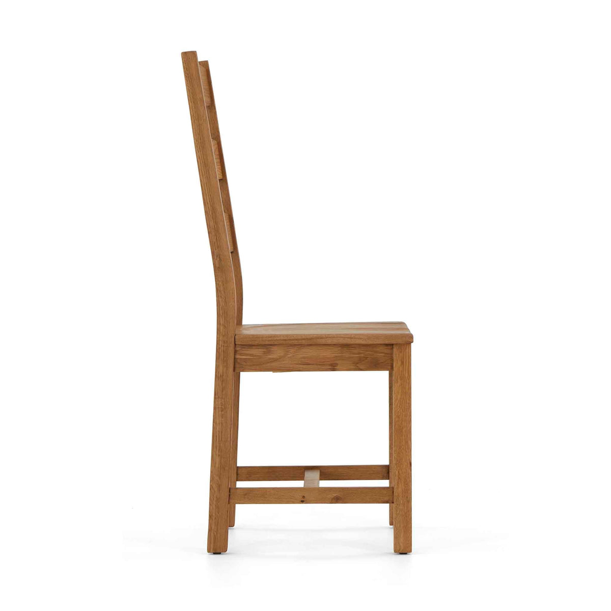 Zelah Oak Slatted Wood Chair - Side on view