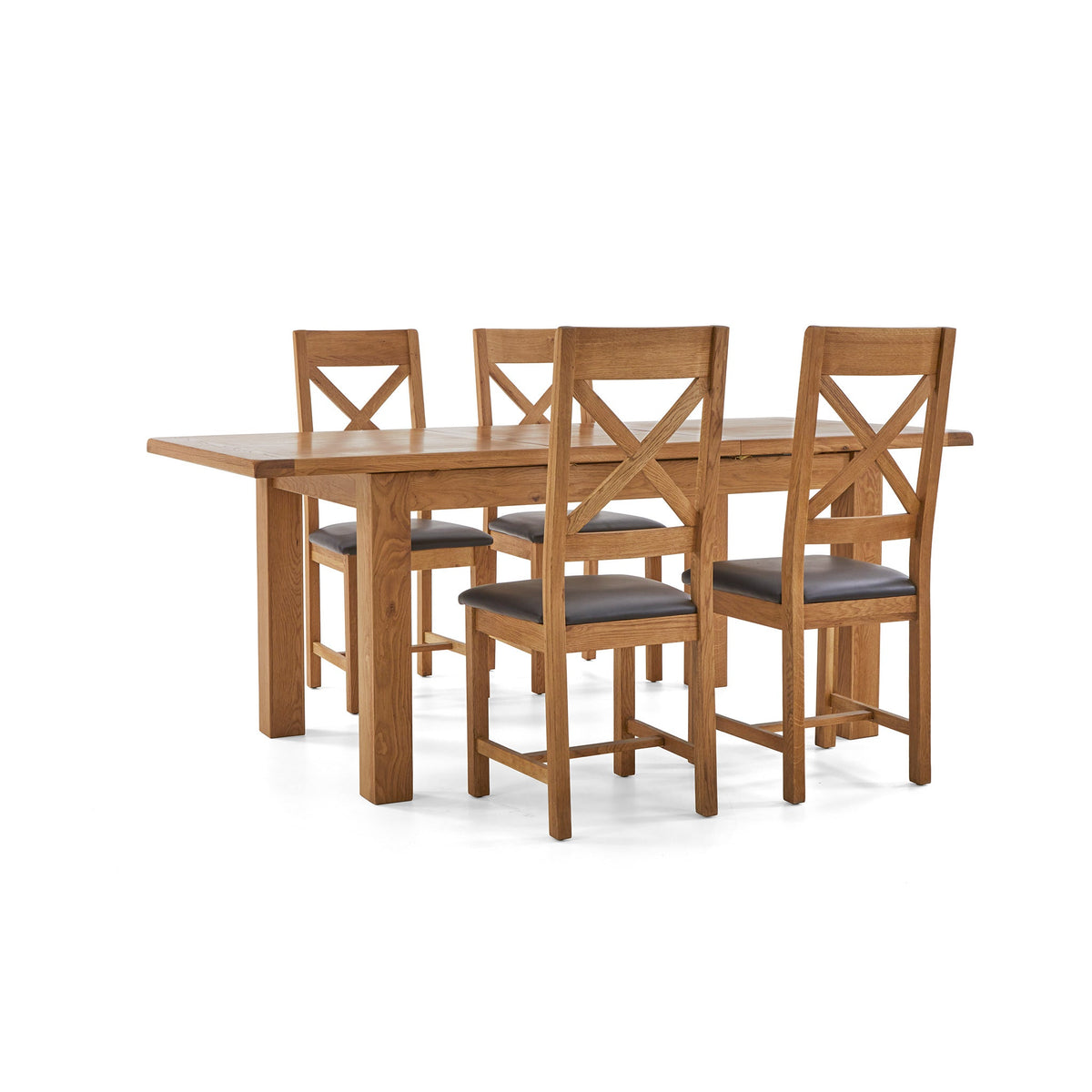 Zelah Oak Small Extending Solid Wooden Dining Table 150cm-200cm