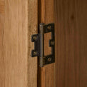 Zelah Oak Display Cabinet - Close up of door hinges