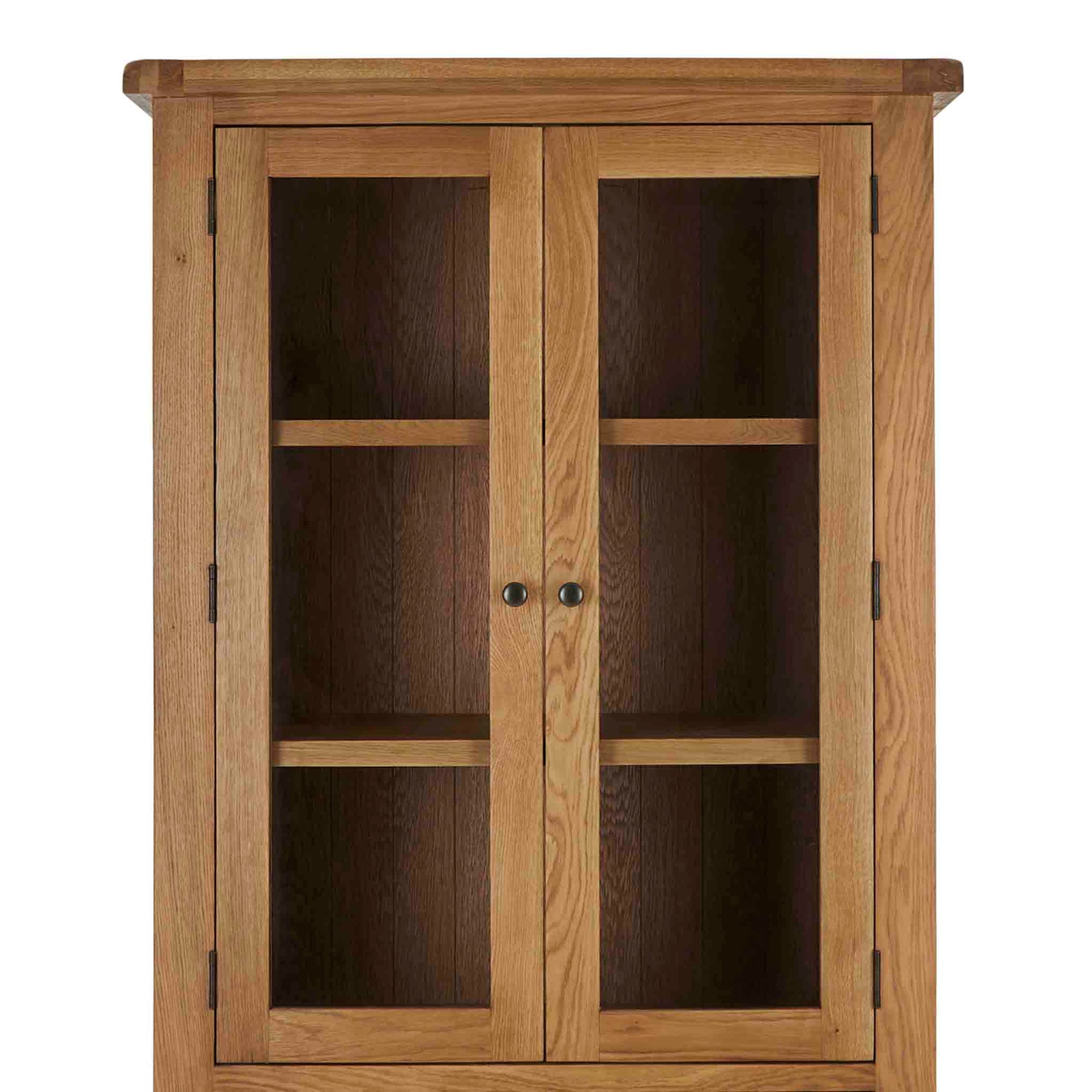 Zelah Oak Display Cabinet - Close up of display cabinet