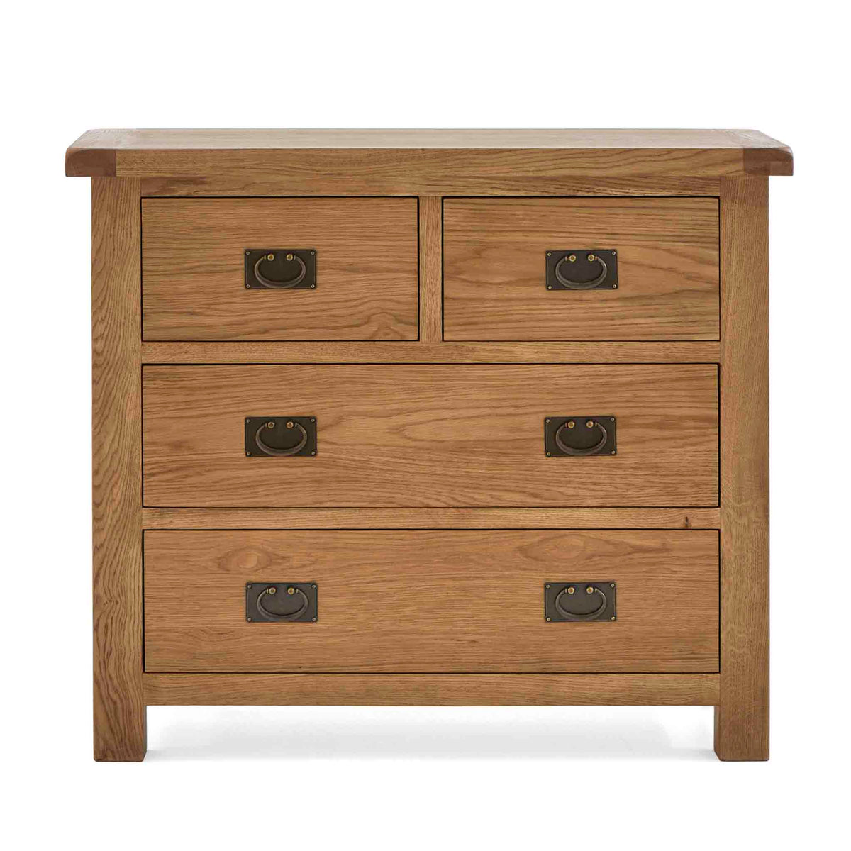 Zelah Oak 2 over 2 Drawer Chest of Drawers - Front view