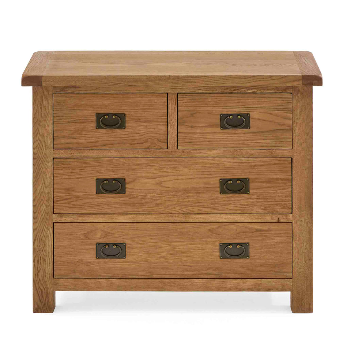 Zelah Oak 2 over 2 Drawer Chest of Drawers - Front view showing top
