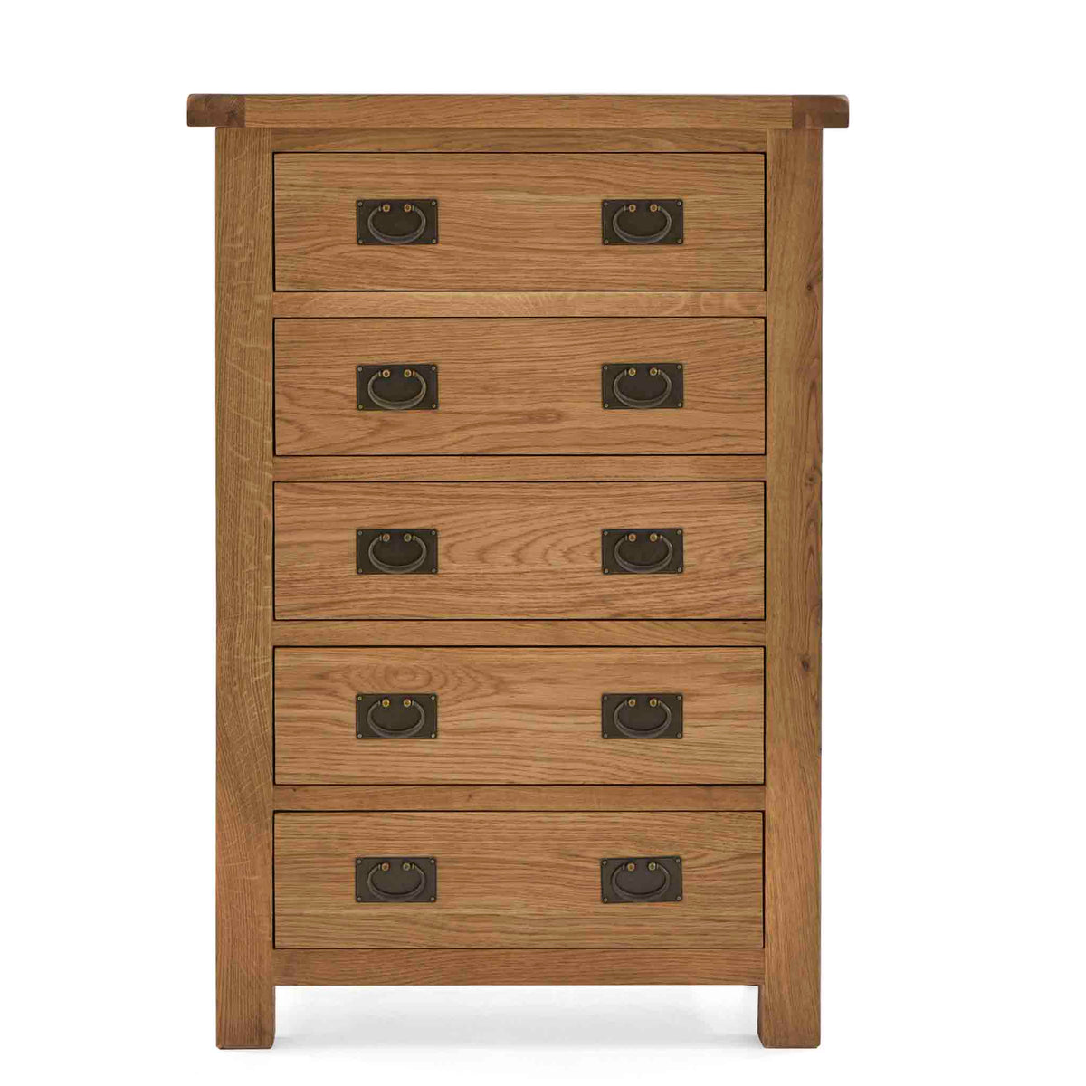 Zelah Oak 5 Drawer Chest of Drawers - Front view