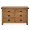 Zelah Oak 3+3 Drawer Chest of Drawers - Front view showing top
