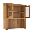 Zelah Oak Small Dresser Hutch - Side view with cupboard doors open