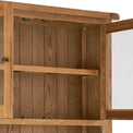 Zelah Oak Small Dresser Hutch - Close up of inside open display cupboard
