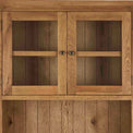 Zelah Oak Small Dresser Hutch - Close up of display cupboard