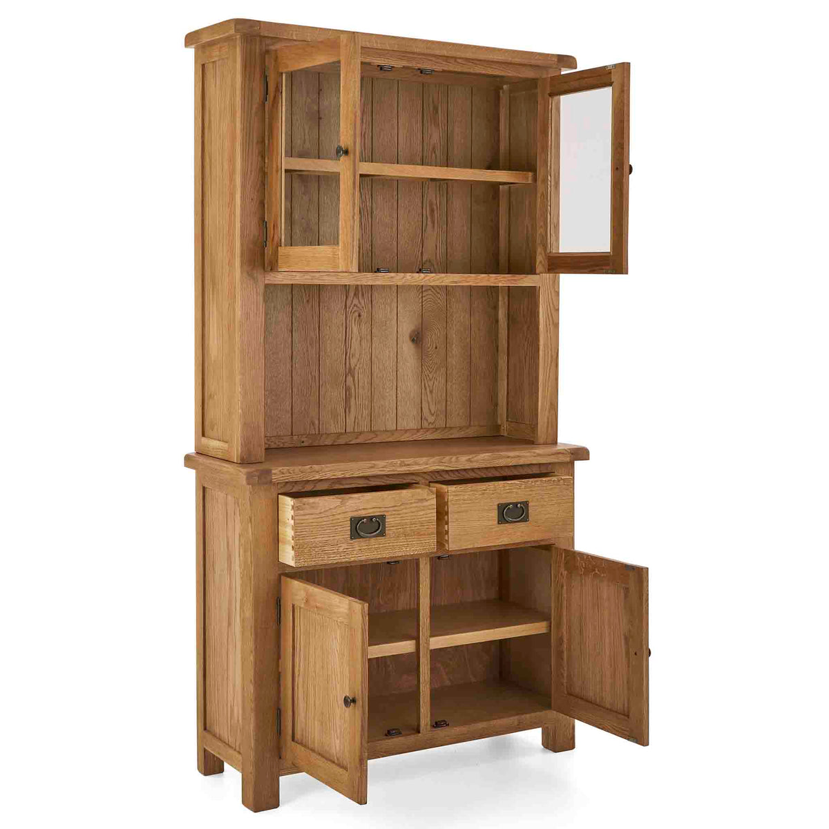 Zelah Oak Small Dresser Hutch - Showing with sideboard for visual only