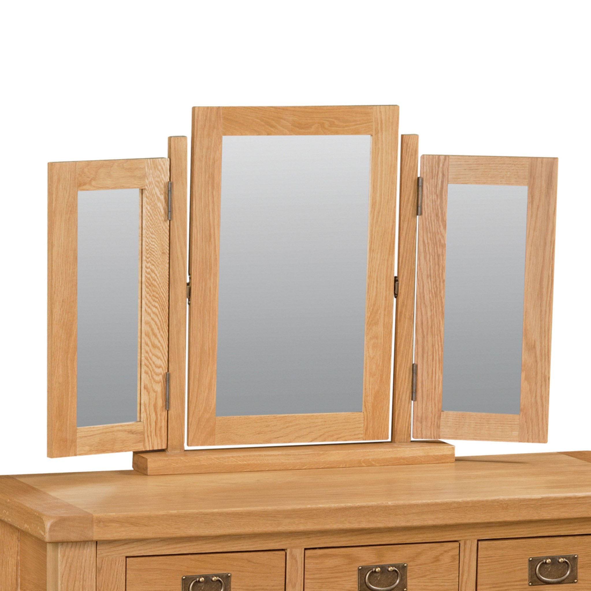 Oak triple on sale dressing table mirror