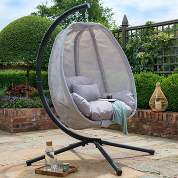 Folding Grey Textilene Basket Swing