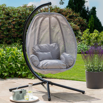 Folding Grey Textilene Basket Swing
