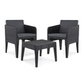 Columbia Charcoal Balcony Set of Two Armchairs with Table