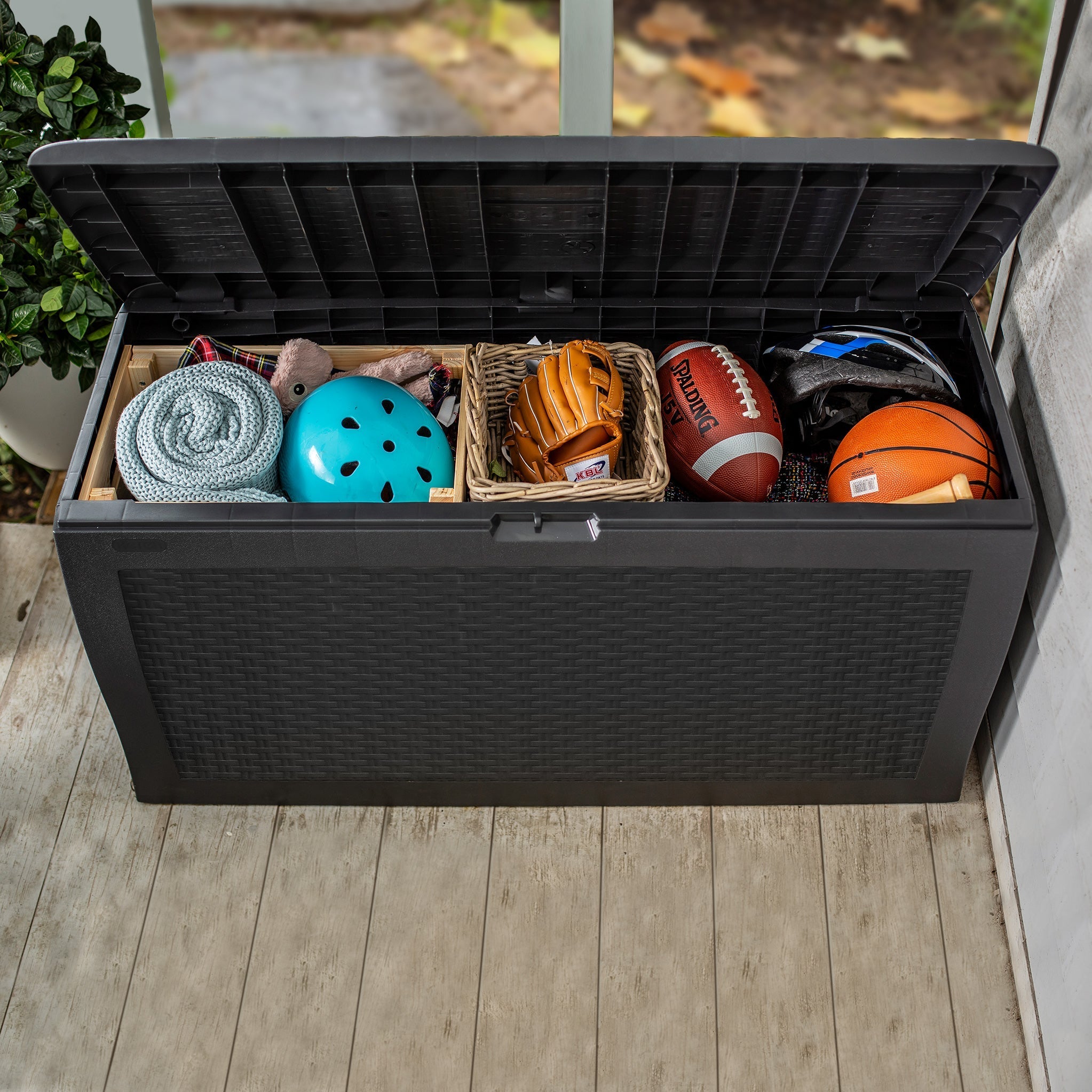 Aldi garden storage bench store