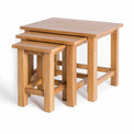 Surrey Oak Nest of Tables - Side view when smaller tables are out